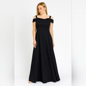 Nightscene California Vintage Black Maxi Long Tulle Skirt Heart Neck Dress